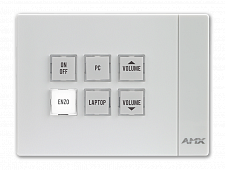 AMX FG2102-06L-W massio  6-кнопочный Ethernet ControlPad, цвет белый, горизонтальный MCP-106L-WH