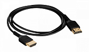 Wize WAVC-HDMIUS-0.2M кабель HDMI 0.2 м, v.2.0, 19M/19M, 4K/60 Hz 4:4:4, 36 AWG, HDCP 2.2,ультратонкий, позол.разъемы, черный, пакет