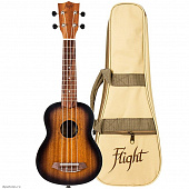 Flight NUS380 Amber  укулеле, сопрано, санберст, корпус - сапеле, чехол в комплекте