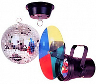 Showtec MirrorBallSet 30 см  комплект шар зеркальный 30 см, прожектор PAR 36 с вращяющейся цветной насадкой