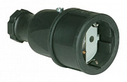 PCE Schuko-2510sw черная розетка на кабель с резиновым корпусом IP44