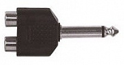 Proel AT240 переходник Jack 6.3 мм моно "папа" <-> 2 х RCA "мама", пластиковый корпус