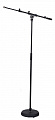 Roxtone MS075 Black прямая микрофонная стойка с телескопической "стрелой", цвет черный