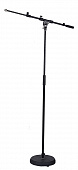 Roxtone MS075 Black прямая микрофонная стойка с телескопической "стрелой", цвет черный