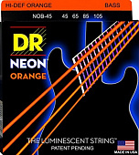 DR Strings NOB-45  струны для 4 струнной бас-гитары Neon Orange Bass, 45-105