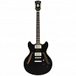 D'Angelico DC Tour Collection Solid Black  полуакустическая гитара с кейсом, цвет черный