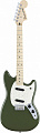Fender Mustang MN Olive электрогитара Mustang, цвет олив, кленовая накладка грифа