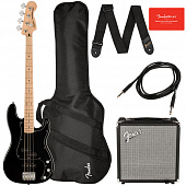 Fender Squier Affinity Precision Bass PJ Pack MN BLK комплект с комбоусилителем, чехлом и аксессуарами