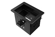 Wize Pro WRTS-06BOX-B прямоугольный металлический корпус для модульной системы врезного лючка в стол с убирающейся крышкой для установки до 6 модулей-вставок, цвет черный