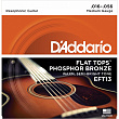 D'Addario EFT13 комплект струн для акустической гитары, фосфор-бронза, 16-56
