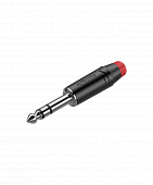 Roxtone RJ3PP-RD-BN  разъем jack 1/4" стерео, максимальный диаметр кабеля 7 мм, цвет черный