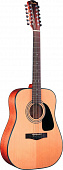 Fender CD-100-12 12-струнная акустическая гитара, цвет натуральный