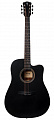 Rockdale Aurora D3 C BKST акустическая гитара дредноут с вырезом, цвет черный, сатиновое покрытие