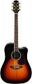 Takamine GD71CE-BSB электроакустическая гитара Dreadnought Cutaway, цвет санберст