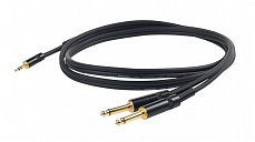Proel CHLP170LU3 сценический инструментальный кабель, 2xJack 6.3 мм <-> 3.5 Jack стерео, длина 3 метра