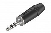 Roxtone RMJ3PPS-65-BN  разъем джек 3.5 мм, стерео, цинковый корпус, используется для кабеля до 6.5 мм, цвет серебряный