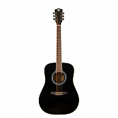 Rockdale Aurora D6 Gloss BK акустическая гитара дредноут, цвет черный, глянцевое покрытие