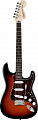 Fender SQUIER STD STRAT HSS RW SATIN WALNUT электрогитара, цвет коричневый