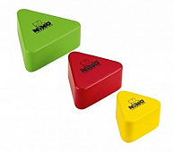 Meinl NINO508-MC набор из 3 деревянных шейкеров разного размера в форме треугольников, зелёный, красный, жёлтый