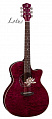 Luna FLO LOT QM электроакустическая гитара, цвет фиолетовый, рисунок лотуса