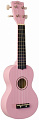 WIKI UK10G PK укулеле сопрано с чехлом, цвет розовый глянец