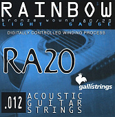 GalliStrings RA20 Rainbow Light 80/20 Bronze Wound струны для акустической гитары, .012-.053