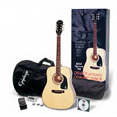Epiphone PLAYERPACK DR-90 ACOUSTIC NAT CH HDWE комплект: акуст. гитара и принадлежности, цвет натуральный