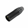 Seetronic SCMM3-BG кабельный разъем XLR 3-контакта "папа", чёрный, позолоченные контакты