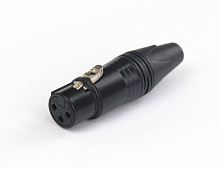 AuraSonics XN3F-B  кабельный разъем 3-контактный XLR "мама", посеребренные контакты, черный