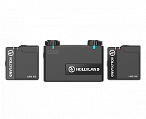 Hollyland Lark 150 Duo Black  компактная портативная двухканальная микрофонная система, дальность передачи сигнала до 100 метров, цвет черный
