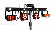 PROCBET PartyBar Pro мобильный комплект светового оборудования, 5 световых приборов + строб + ультрафиолет, со штативом и кейсом