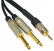 AVCLINK Cable-925/3 аудио кабель Jack 3.5 (Stereo) - 2*Jack 6.3 (Mono), 3 метра.