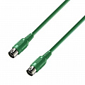 Adam Hall K3 MIDI 0075 GRN  MIDI-кабель, длина 0.75 метра, цвет зеленый