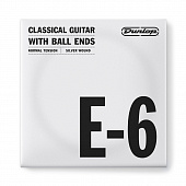 Dunlop Nylon Silver Wound Ball Ends E-6 DCV06ENB  струна E, 6-я струна для классической гитары