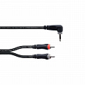 Cordial EY 1 WRCC кабель Y-адаптер джек стерео 6.3мм угловой—2 x RCA, 1.0 метр, черный