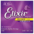 Elixir 11050 PolyWeb Light струны для акустической гитары, 12-53