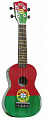 WIKI UK/PTL гитара укулеле сопрано, рисунок "португальский флаг", чехол в комплекте