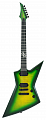 Solar Guitars E2.6LB  электрогитара, форма Explorer, HH, T-o-m, цвет зеленый берст, чехол