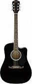 Fender FA-125CE Dreadnought, Black электроакустическая гитара, цвет черный