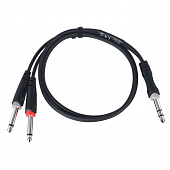 Cordial EY 1 VPP кабель Y-адаптер джек стерео 6.3 мм—2 джека моно 6.3мм "папа", 1.0 метр, черный
