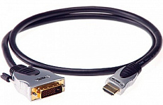 Klotz HA-DV-G05 видеокабель с позолоченными контактами DVI и HDMI, цвет чёрный, 5 метров