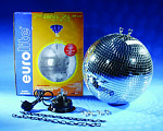 Eurolite Mirror Ball 30 cm SET зеркальный шар, диам. 300мм.,  с приводом MD 1515 и цепью , T-36 Pinspot black+ лампа Omnilux PAR36 6V/30W+ мотор с диском смены цвета
