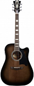 D'Angelico Premier Bowery Grey Black  электроакустическая гитара, массив ели, цвет серый берст