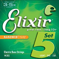 Elixir 14202 NanoWeb струны для 5-струнной бас-гитары Light 45-130