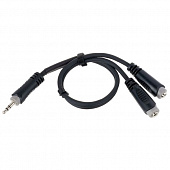 Cordial EY 0.3 WYY кабель Y-адаптер джек стерео 3.5 мм/2x джек стерео 3.5 мм "мама", 0.3 метра, черный