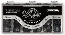 Dunlop Tortex Pitch Black Jazz III Display 4820  короб с медиаторами, 050, 060, 073, 088, 100, 114 - 36 шт, 216 шт