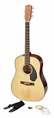 Fender CD-60S Dreadnought Pack Natural гитарный комплект (акустическая гитара, струны, ремень, медиаторы)