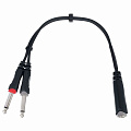Cordial EY 0.3 KPP кабель Y-адаптер джек стерео 6.3 мм "мама"/2xмоно-джек 6.3 мм "папа", 0.3 метра, черный