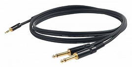 Proel CHLP170LU15 сценический инструментальный кабель, 2 x Jack 6.3 мм <-> 3.5 Jack стерео, длина 1.5 метра