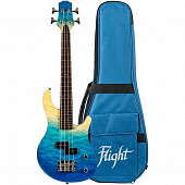 Flight Mini Bass TBL электроукулеле бас, цвет голубой